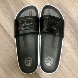 NEW Juicy Couture Black Slide Sandals with Logo